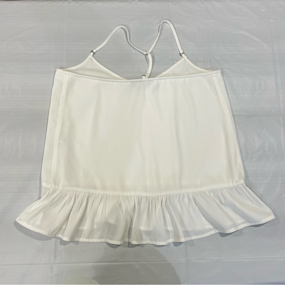 Abercrombie & Fitch Cream Ruffle Hem Cami Y2K Coquette Babydoll Tank S - Picture 5 of 7